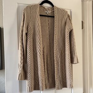 Bass Textured Knit Cardigan in Tan